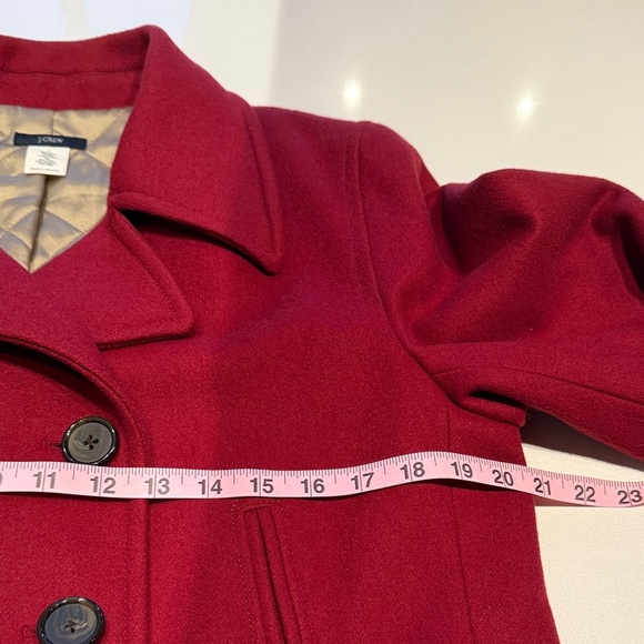 J. Crew Women's Wool Double Breasted Pea Coat, Insulated, Brick Red, Size L - Picture 10 of 14